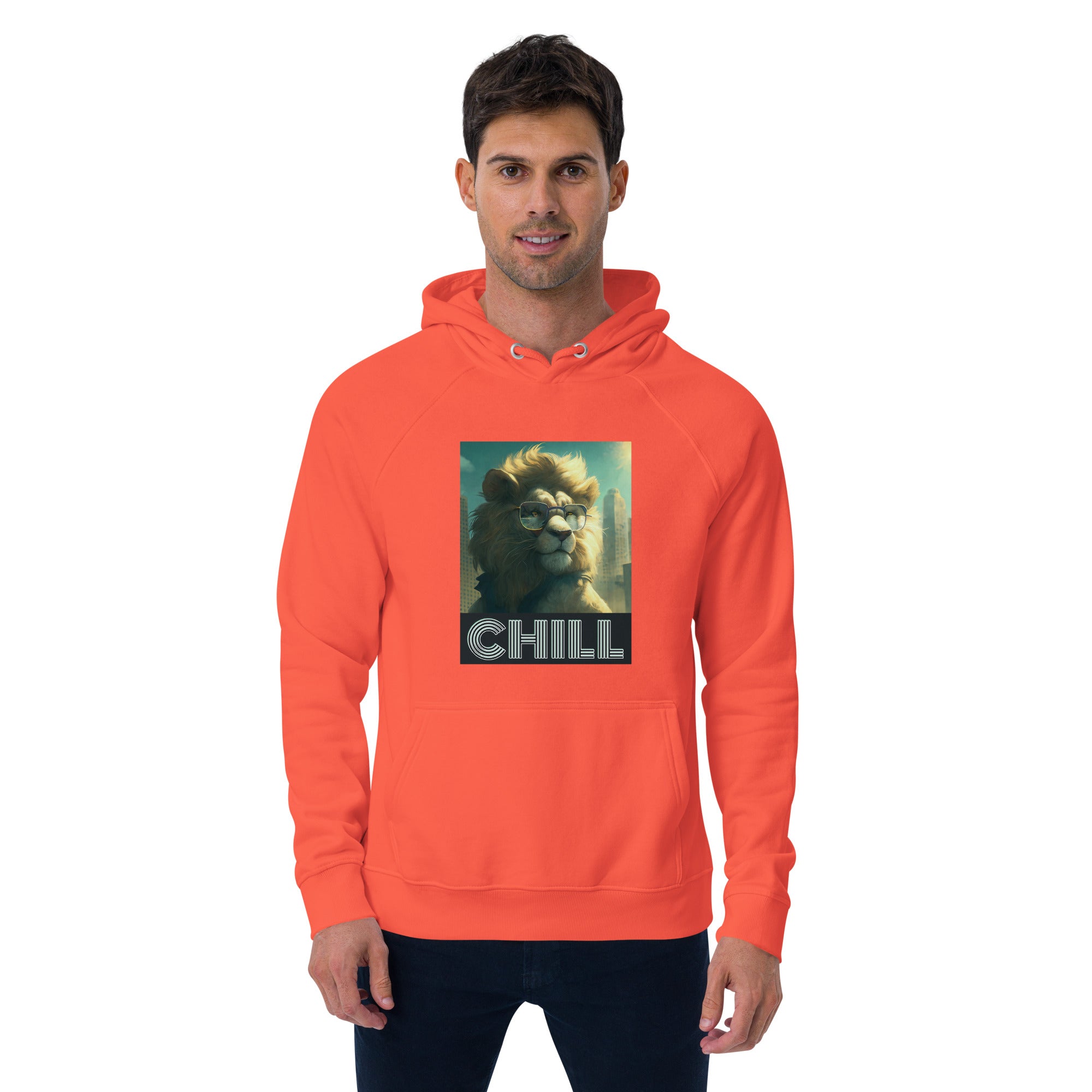 Cool Cat Chill Unisex eco raglan hoodie