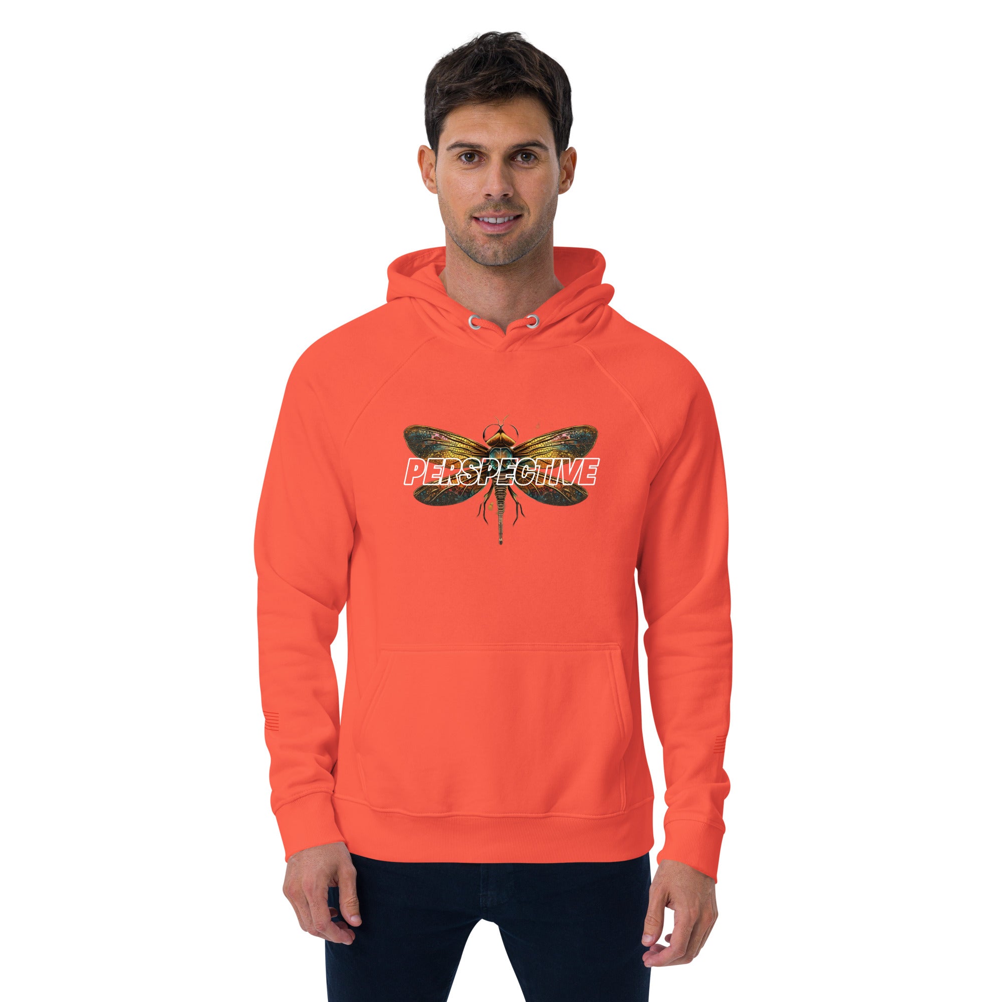 Dragonfly Perspective Unisex eco raglan hoodie