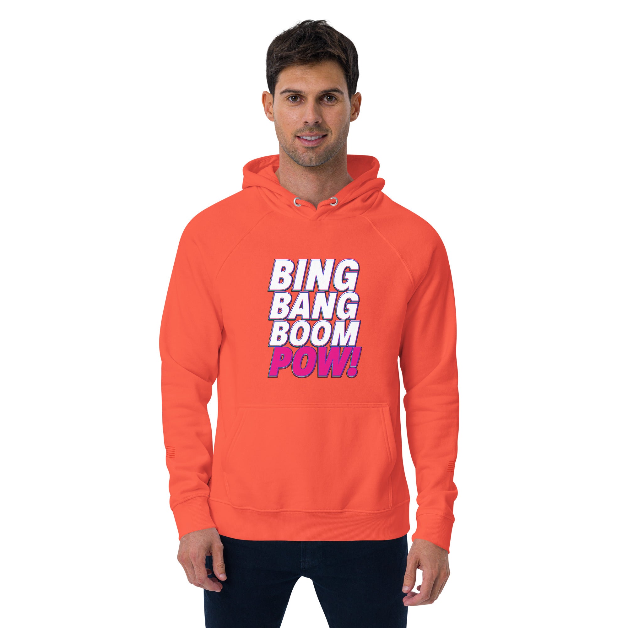 Bing Bang Boom POW! Unisex eco raglan hoodie