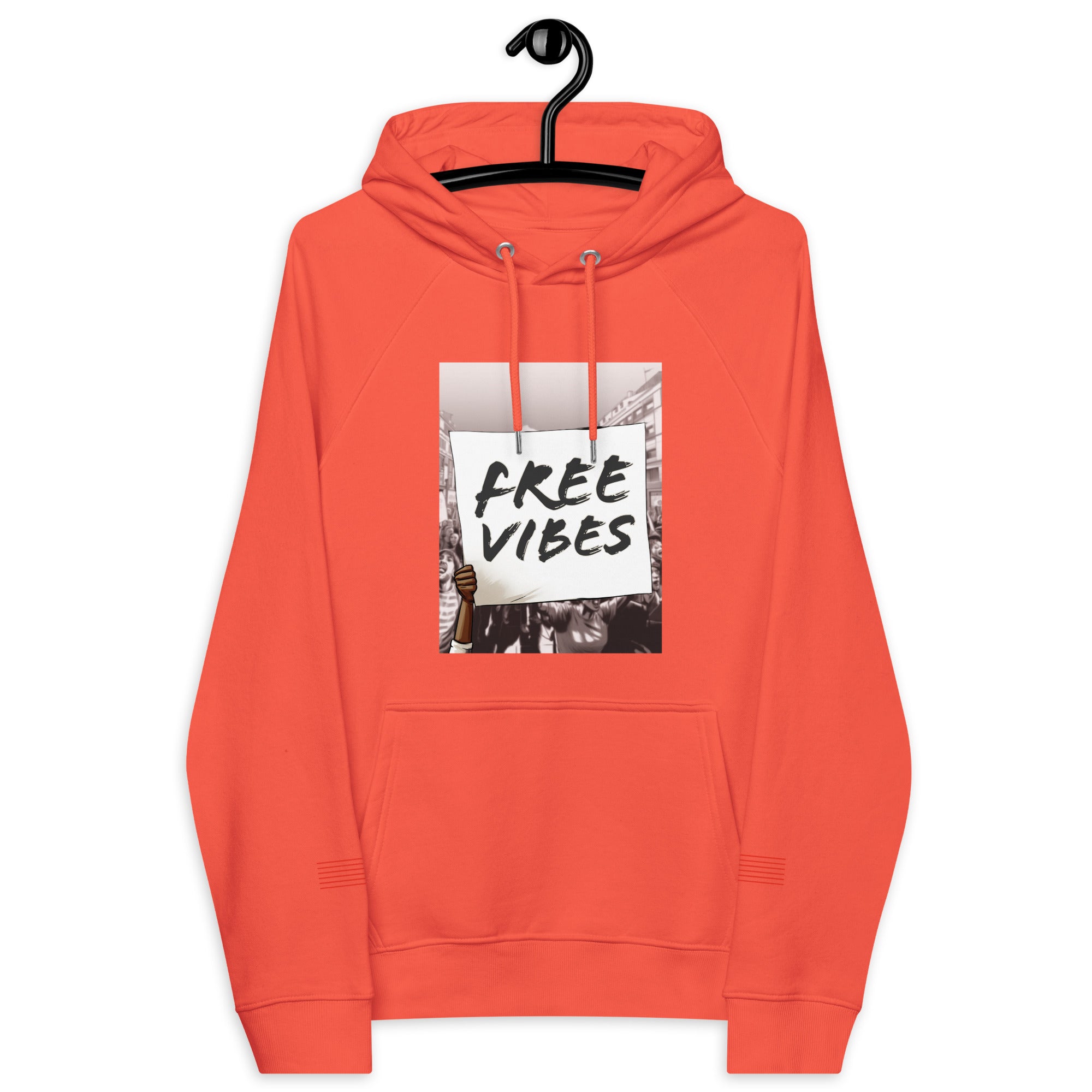 Free Vibes Protest Unisex eco raglan hoodie