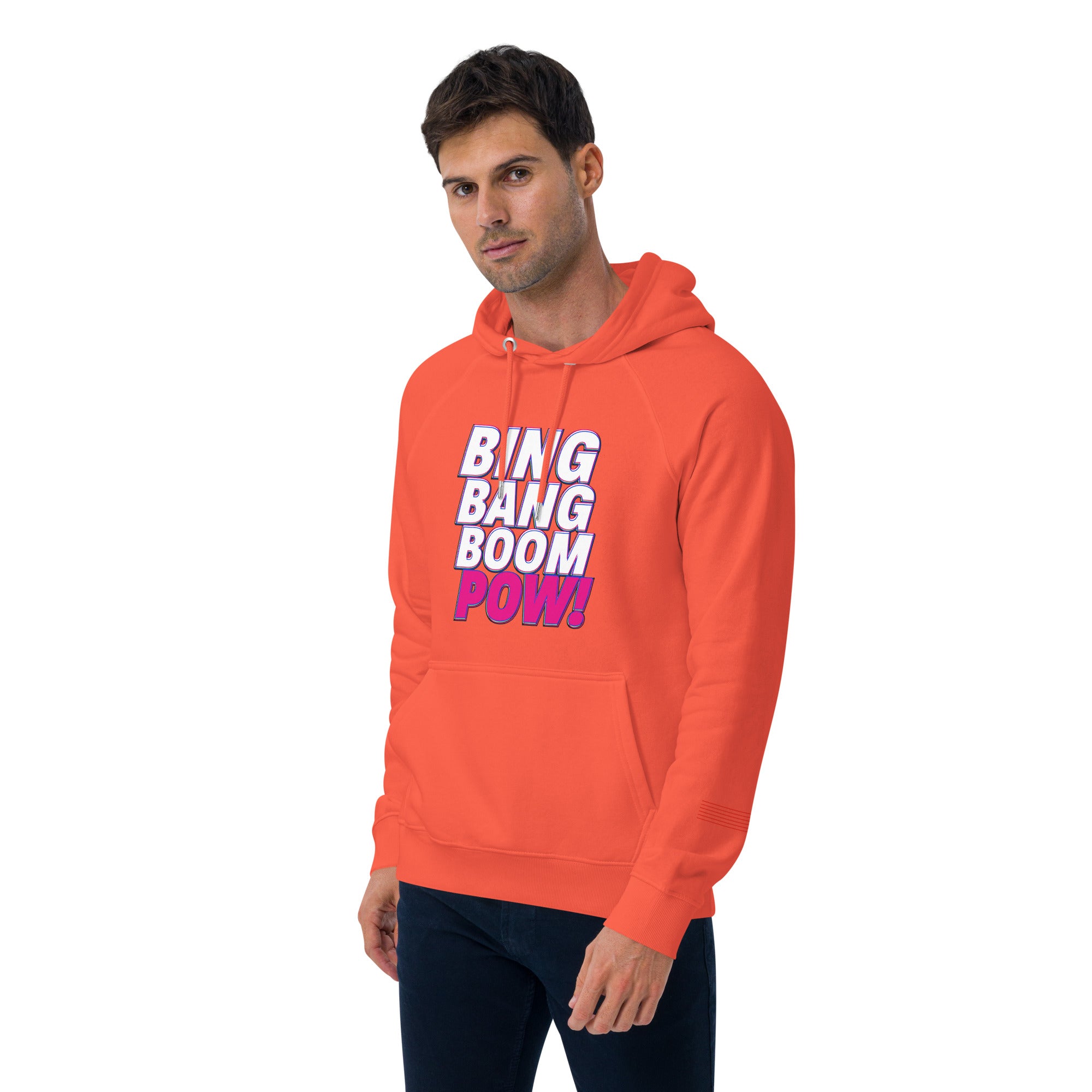 Bing Bang Boom POW! Unisex eco raglan hoodie