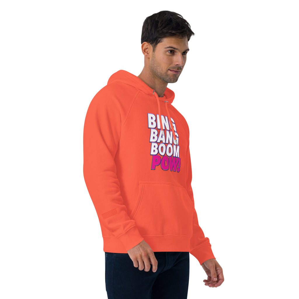 Bing Bang Boom POW! Unisex eco raglan hoodie