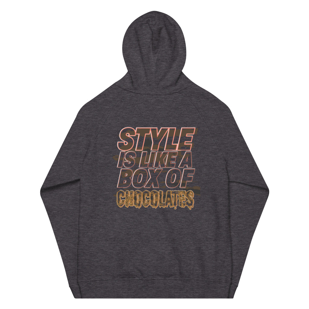 Melanated Masterpiece (Chocolates) Unisex eco raglan hoodie