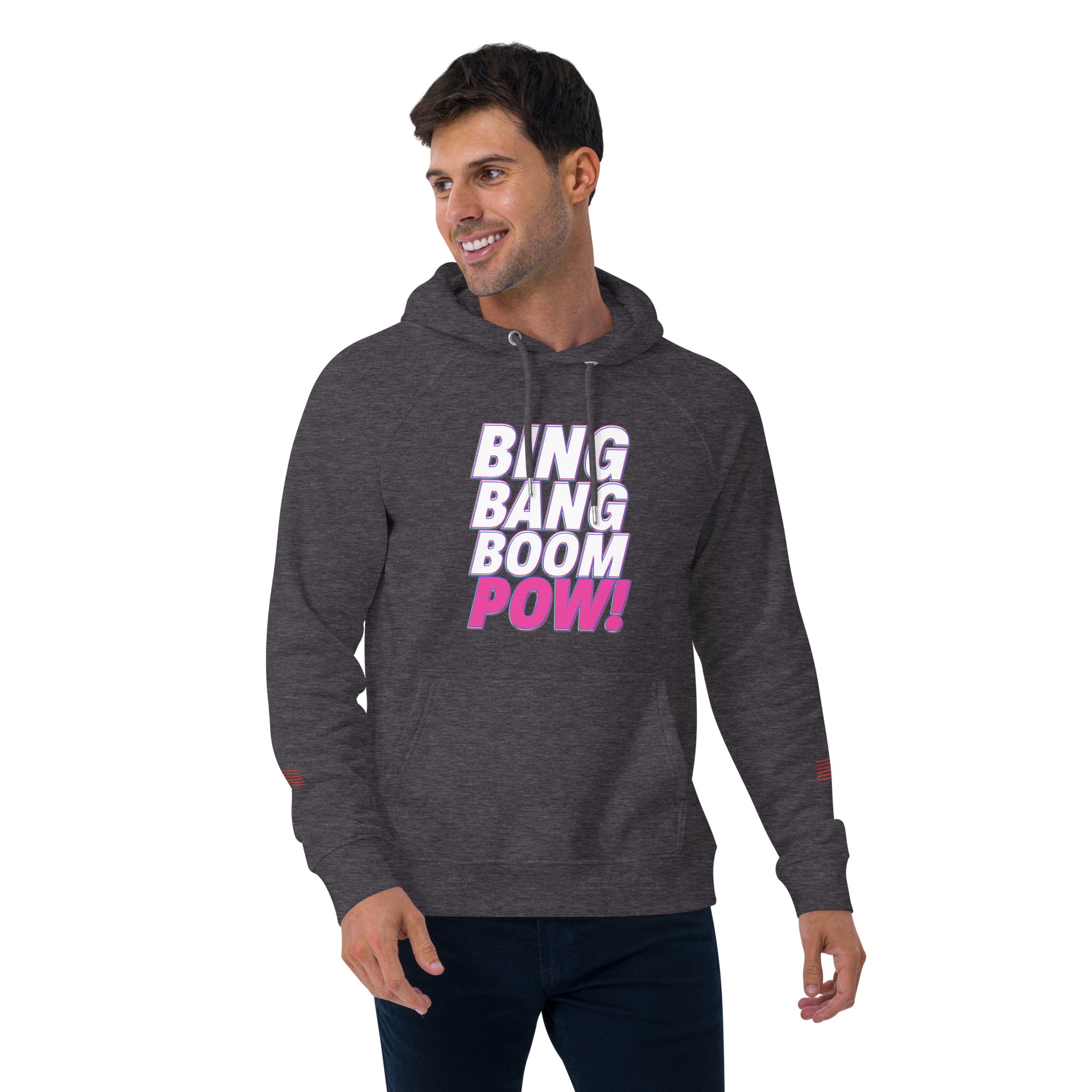 Bing Bang Boom POW! Unisex eco raglan hoodie