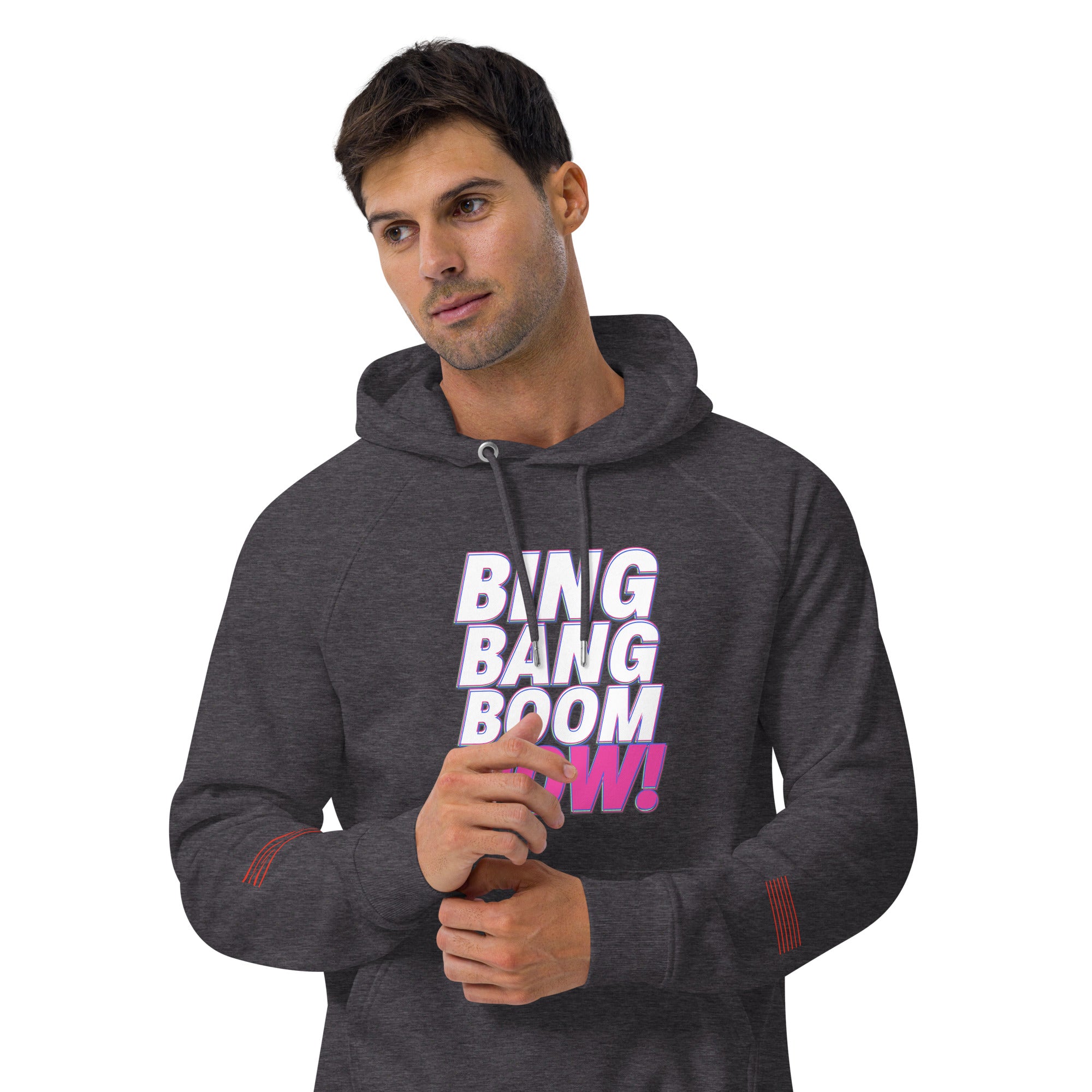 Bing Bang Boom POW! Unisex eco raglan hoodie