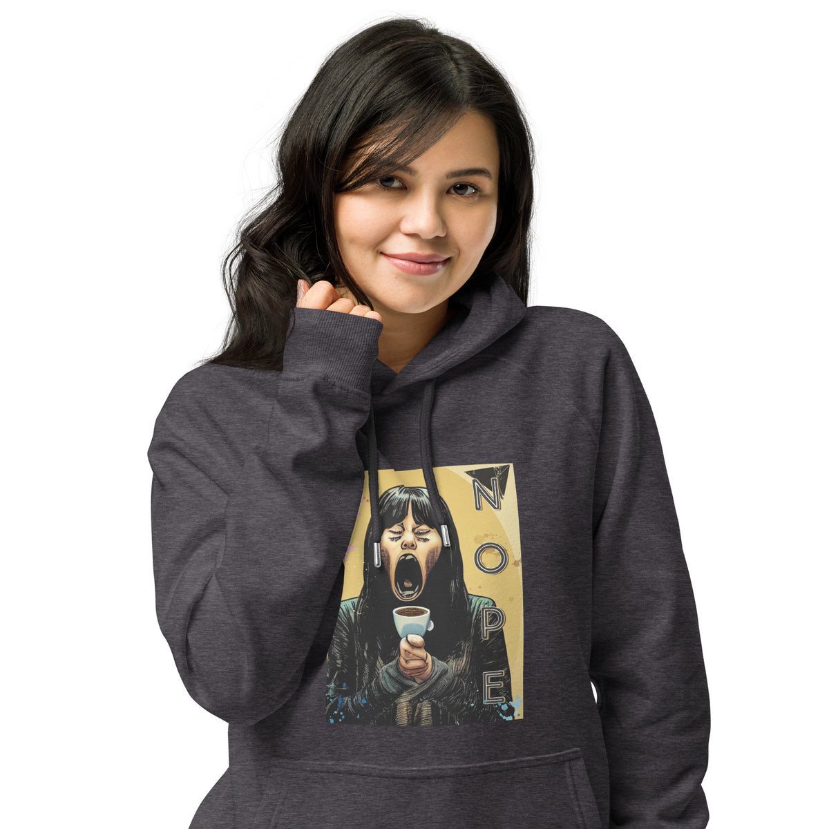 Nope! Coffee 1st Unisex eco raglan hoodie
