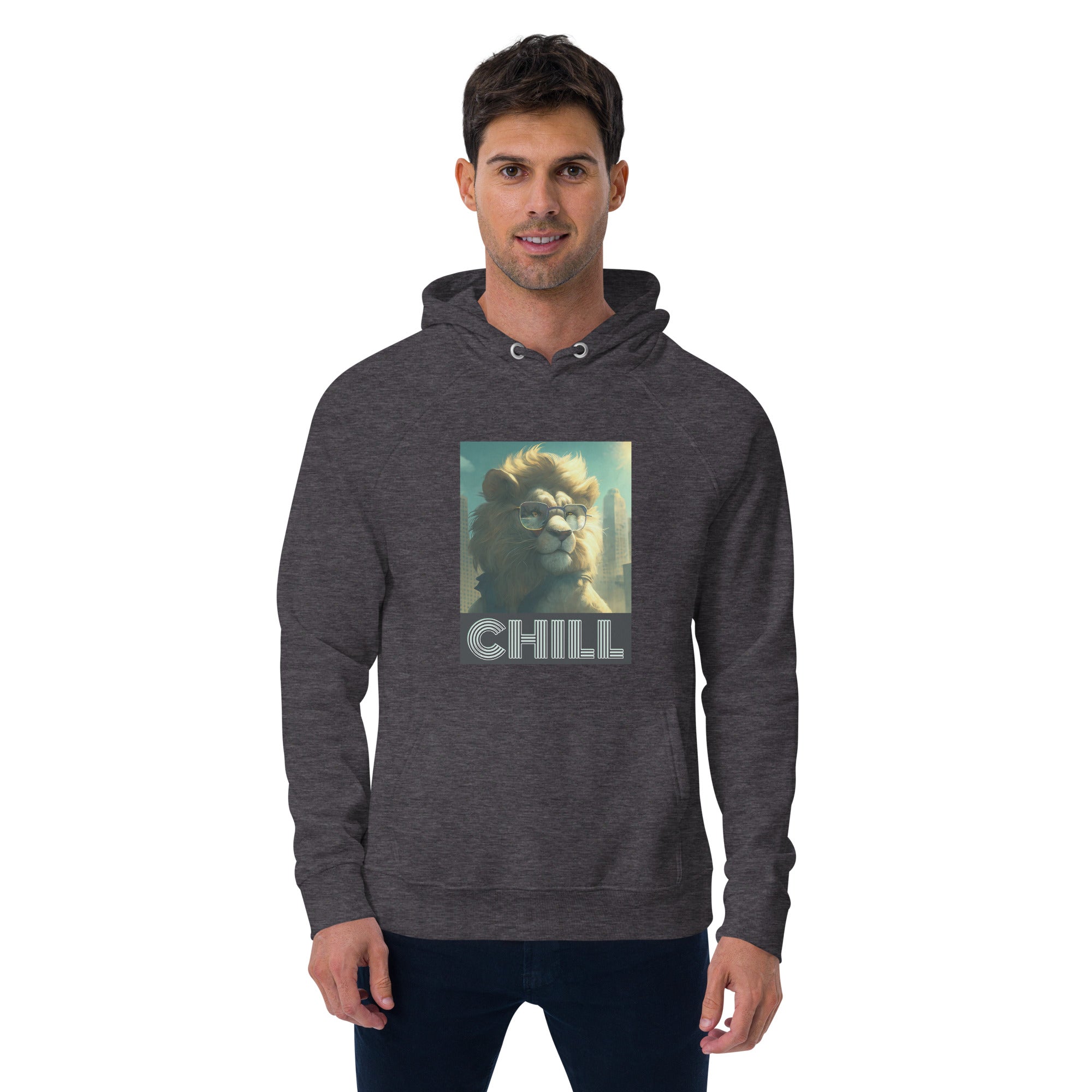 Cool Cat Chill Unisex eco raglan hoodie