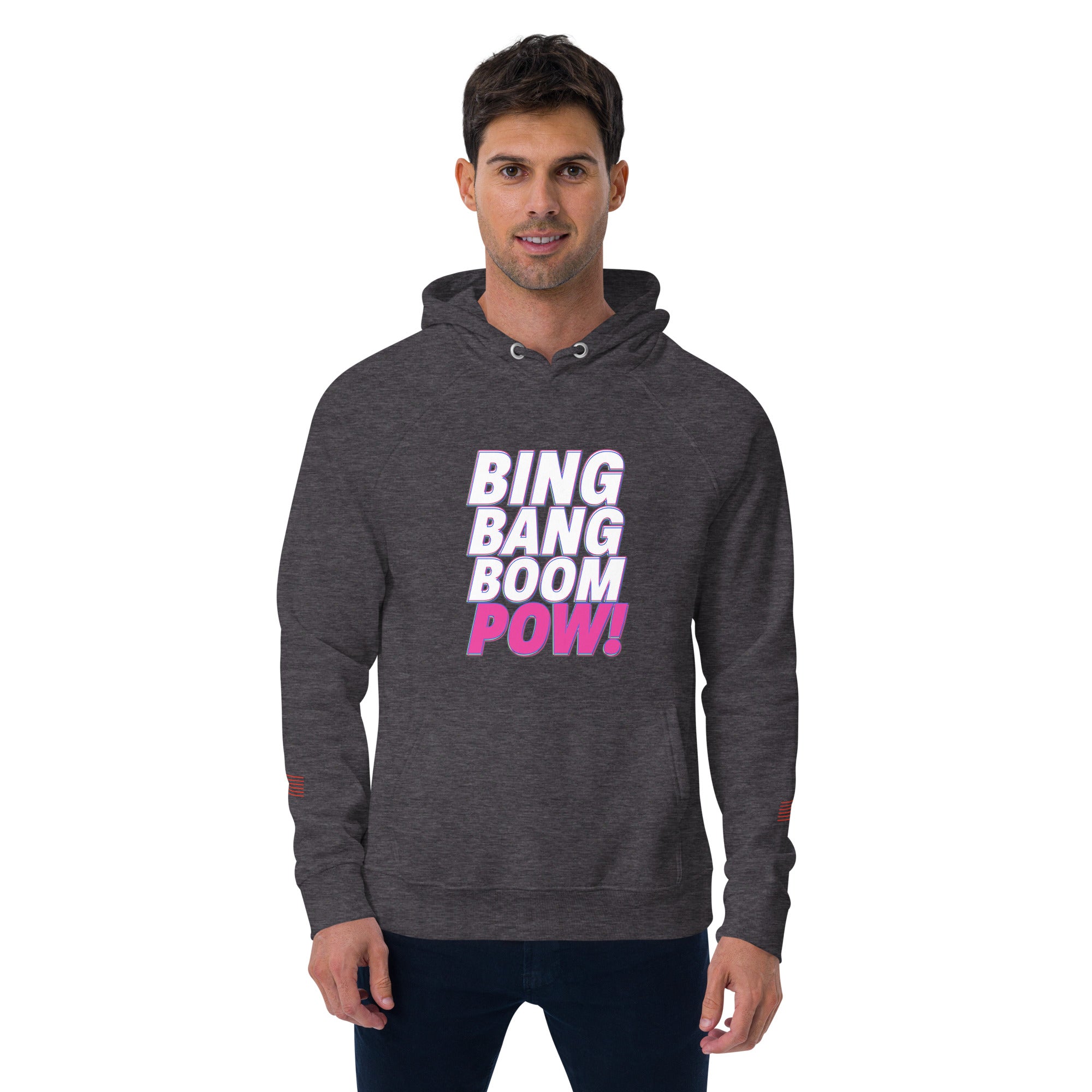 Bing Bang Boom POW! Unisex eco raglan hoodie