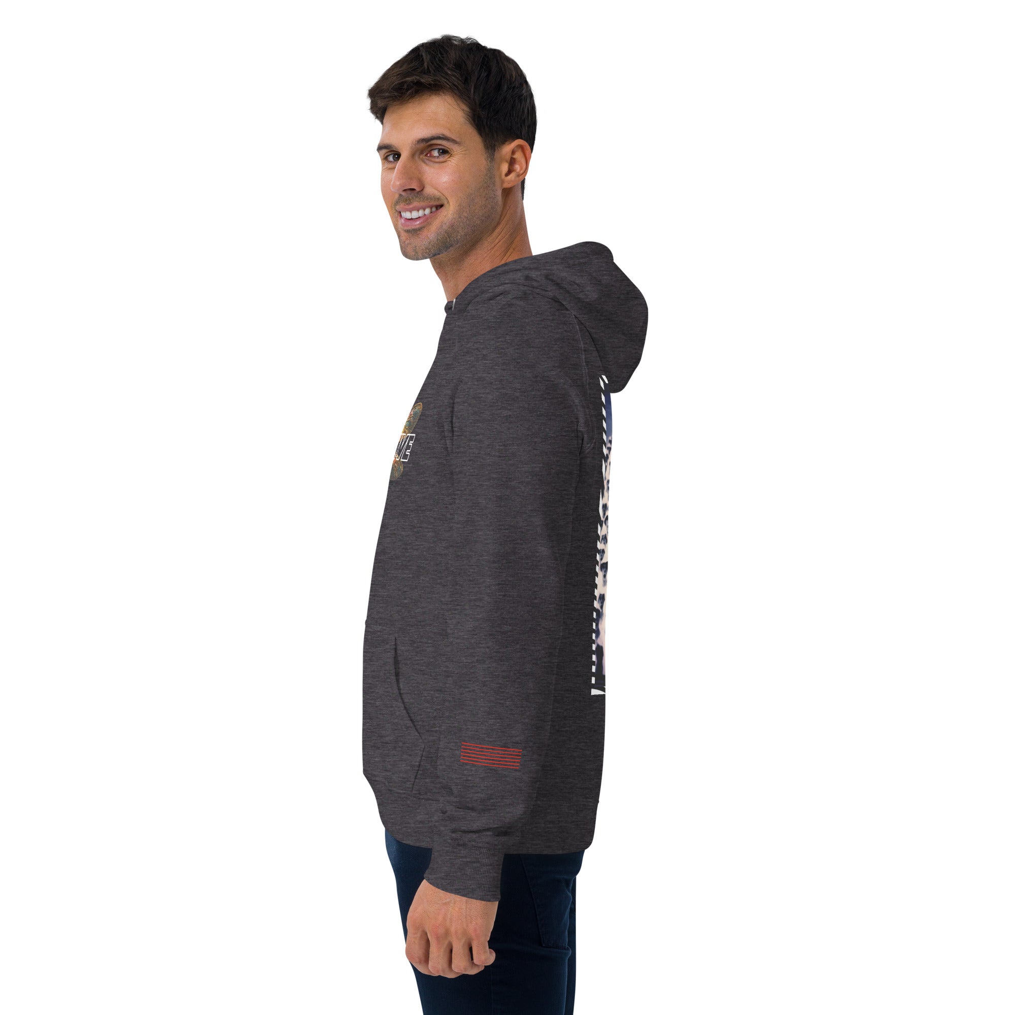 Dragonfly Perspective Unisex eco raglan hoodie