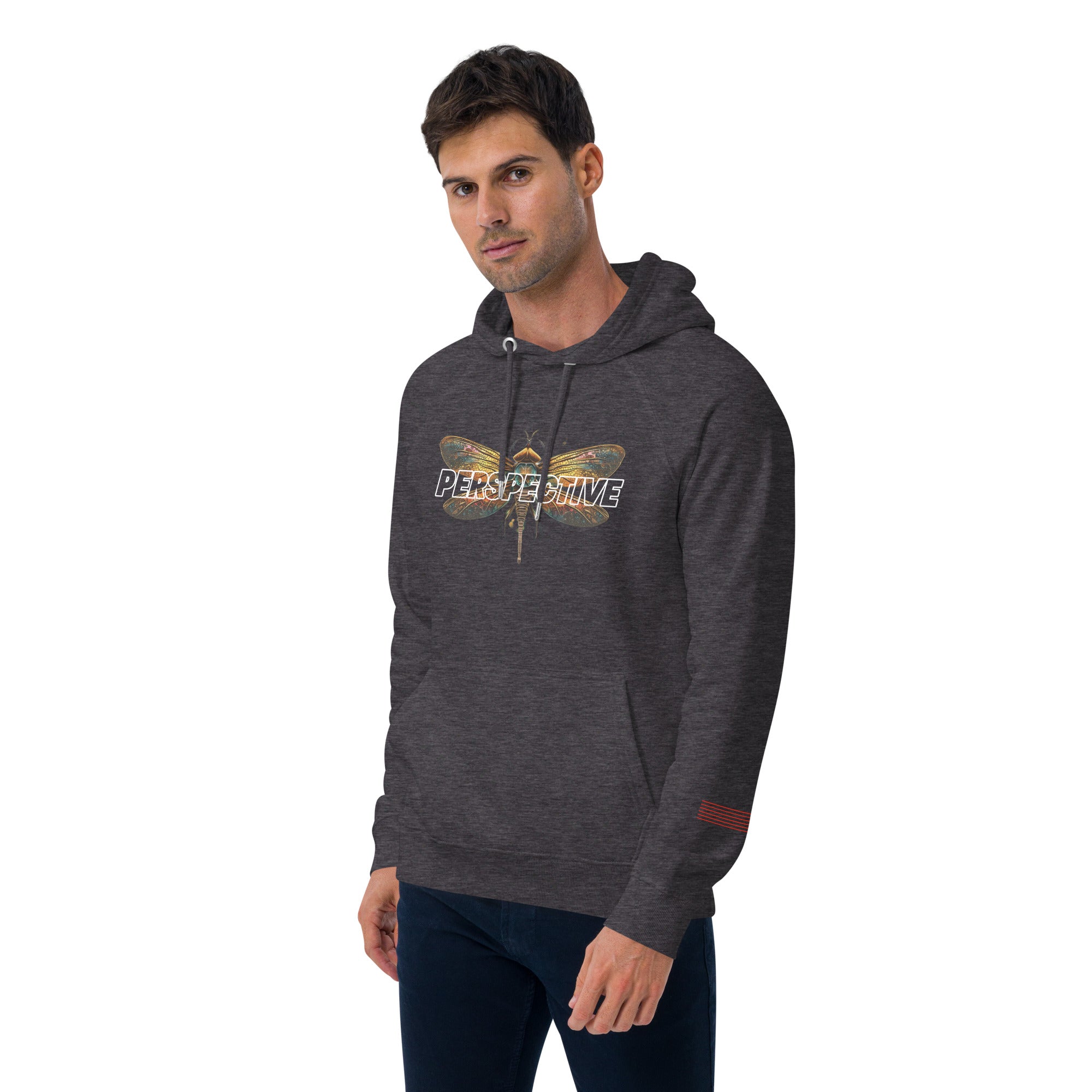 Dragonfly Perspective Unisex eco raglan hoodie