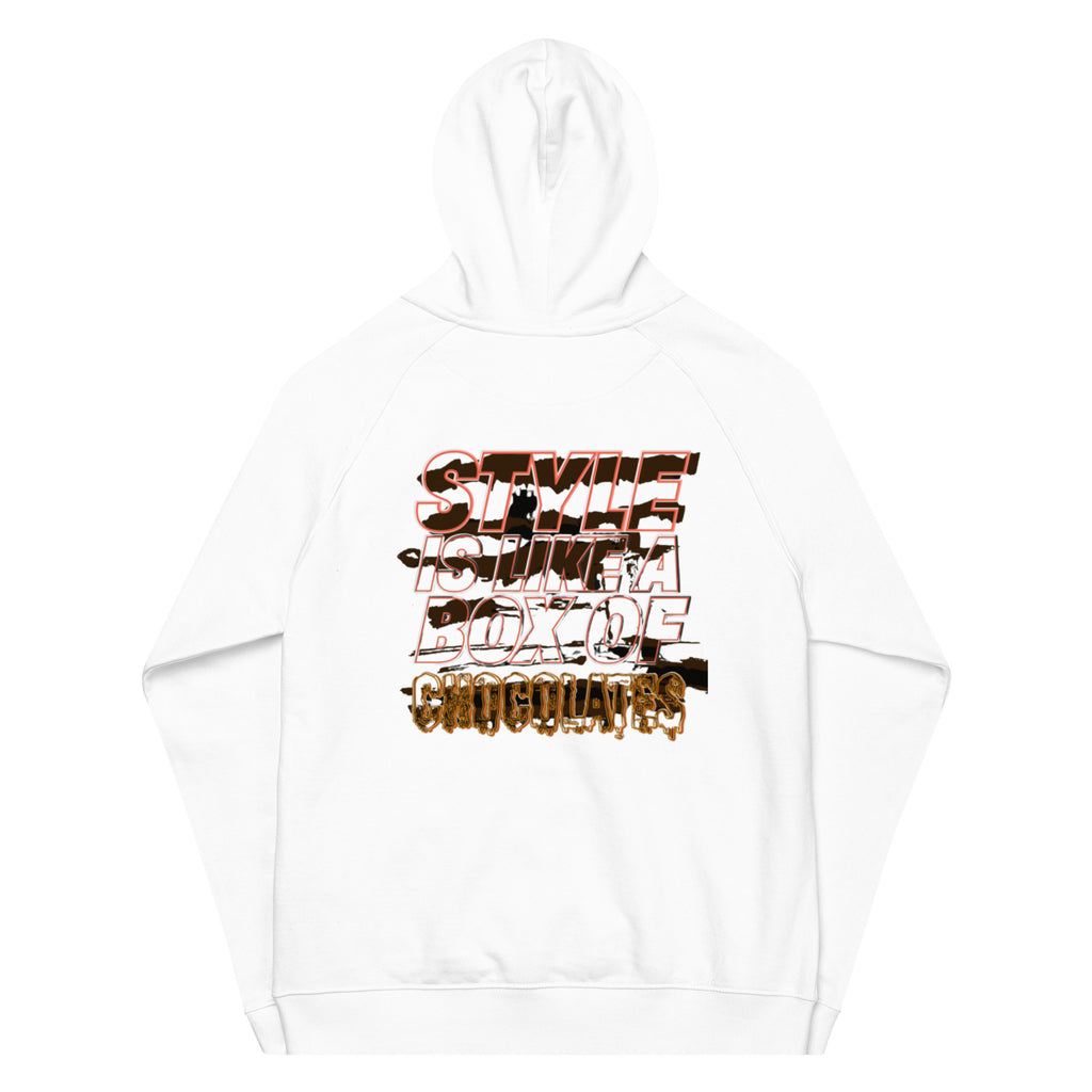 Melanated Masterpiece (Chocolates) Unisex eco raglan hoodie