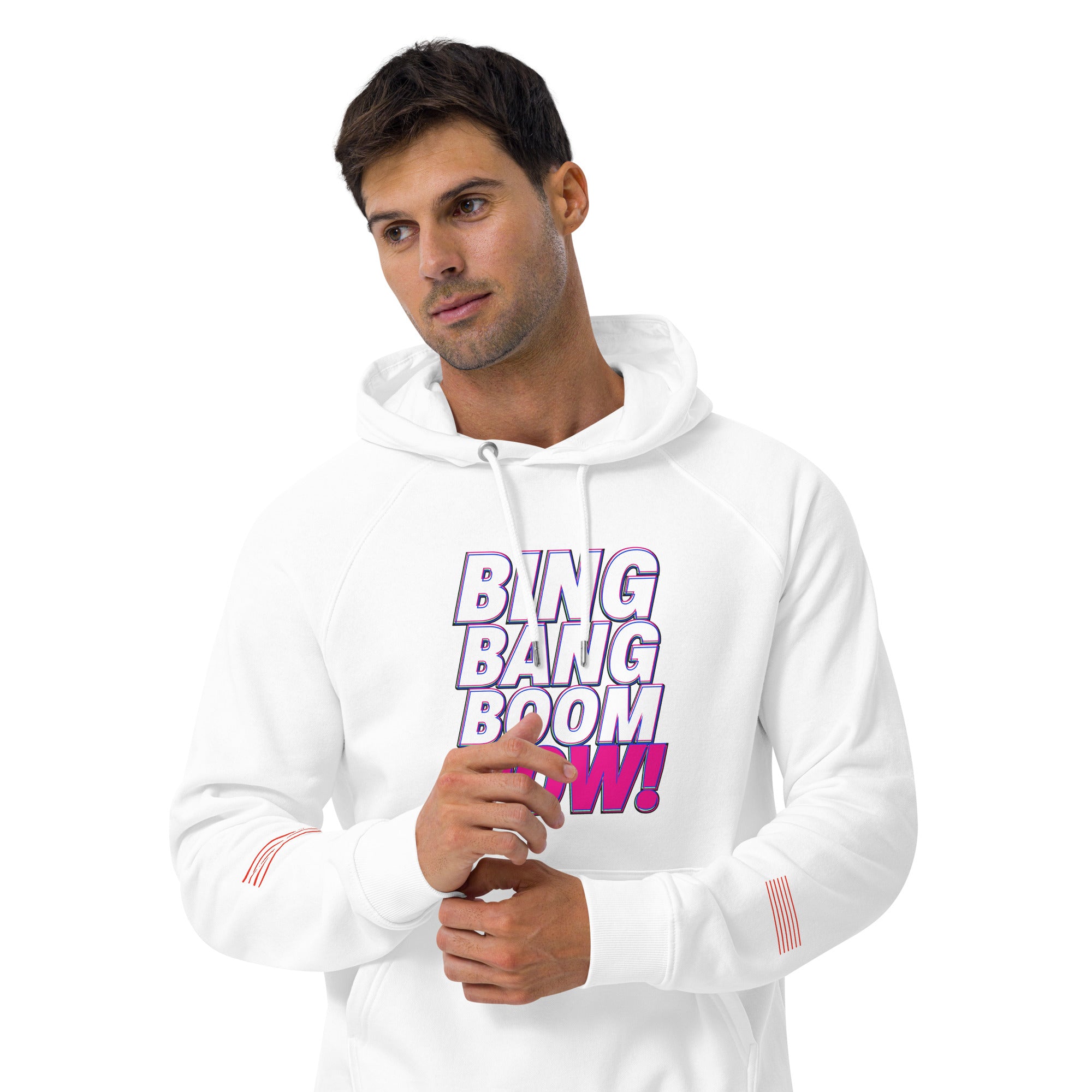 Bing Bang Boom POW! Unisex eco raglan hoodie