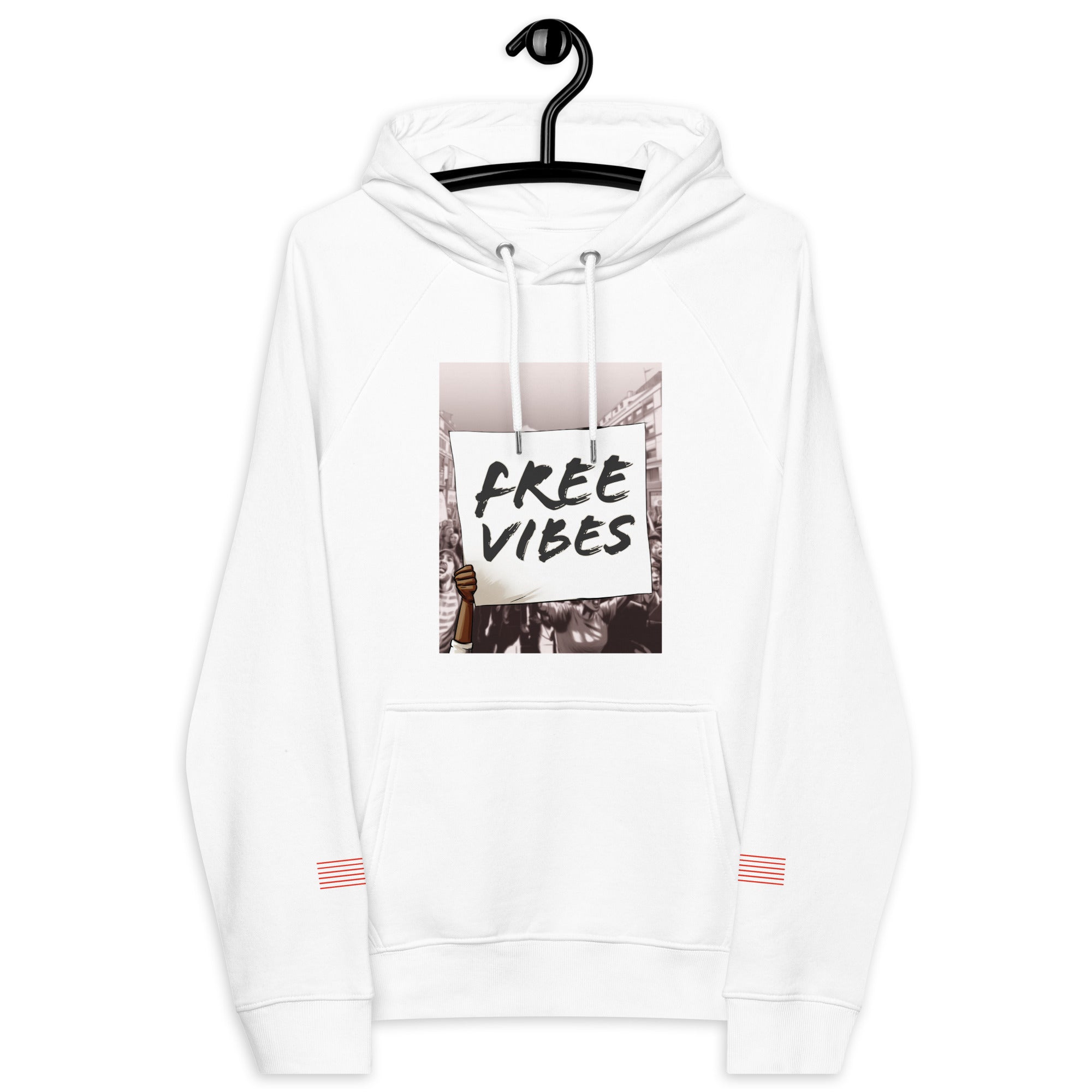 Free Vibes Protest Unisex eco raglan hoodie