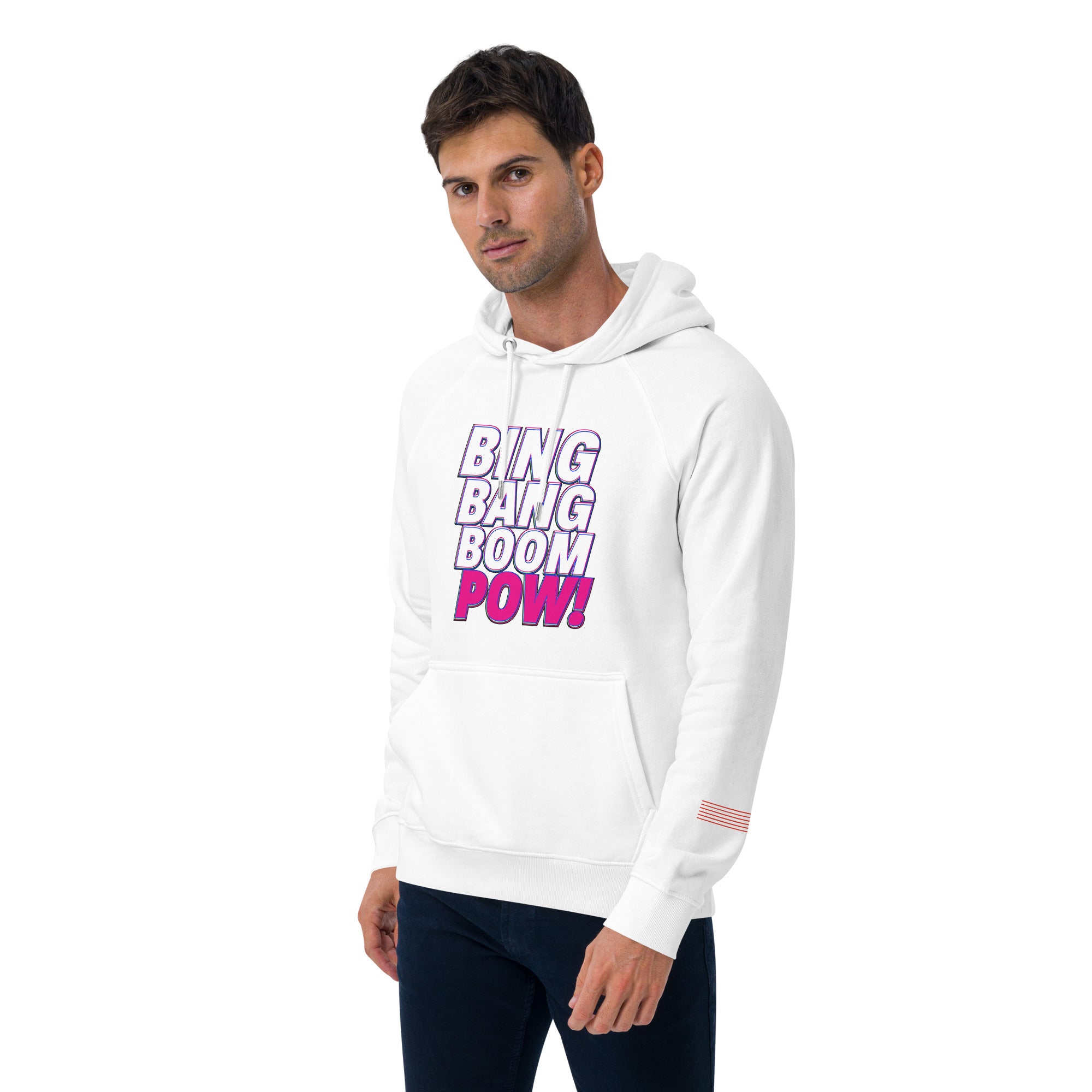 Bing Bang Boom POW! Unisex eco raglan hoodie