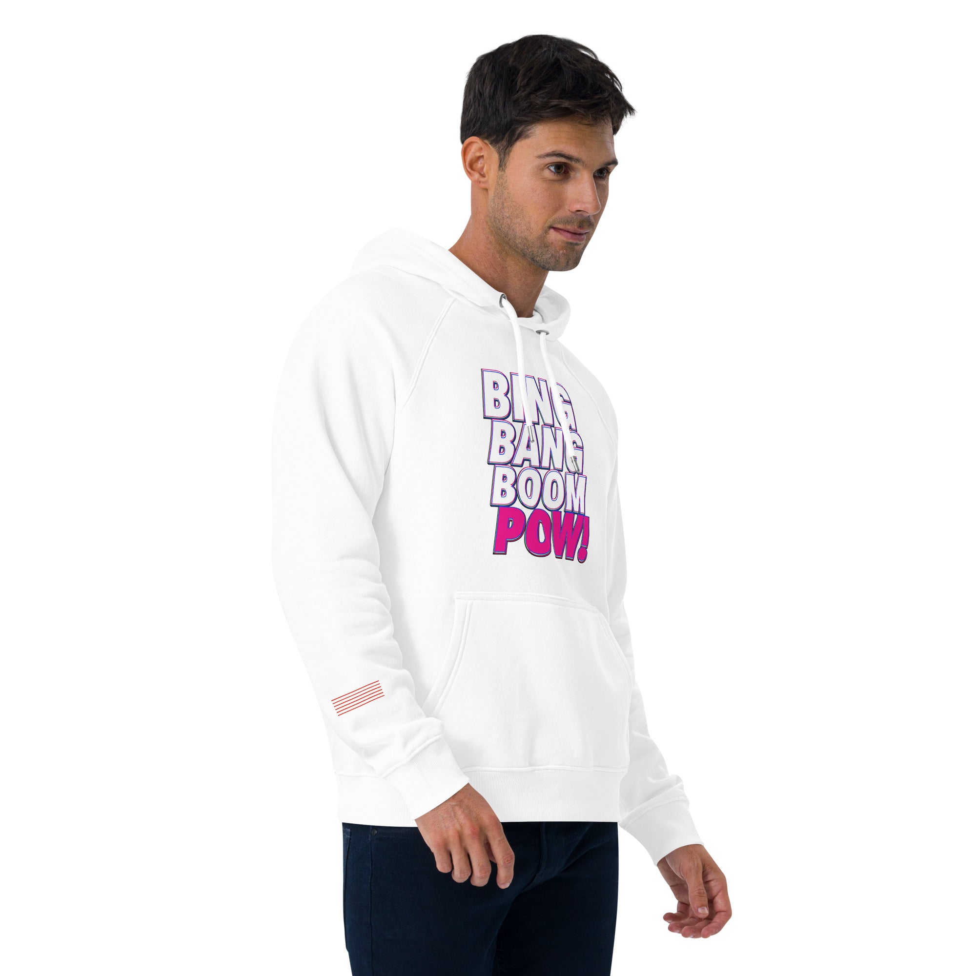 Bing Bang Boom POW! Unisex eco raglan hoodie