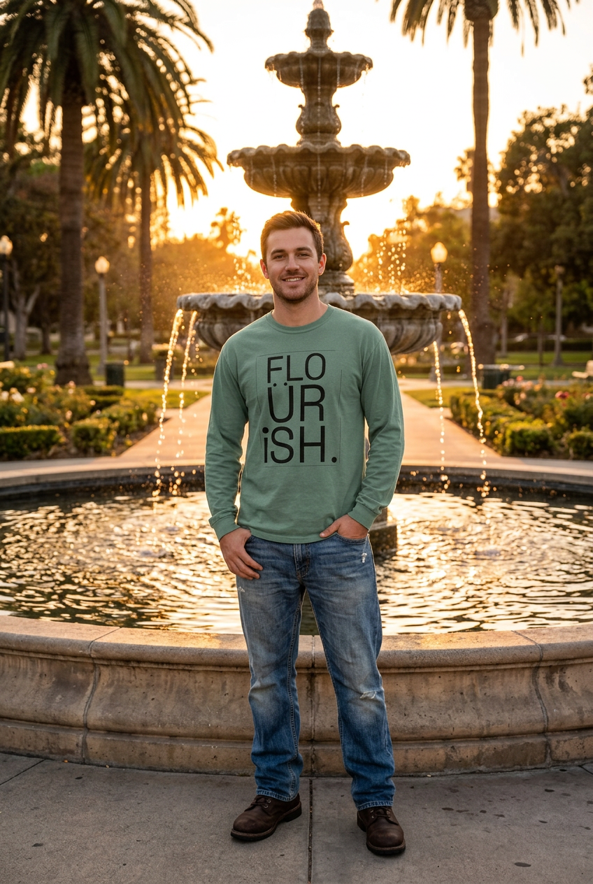 Flo- UR-ish Unisex garment dye heavyweight long sleeve tee