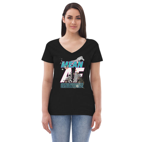 MEAN AF Women’s recycled v-neck t-shirt