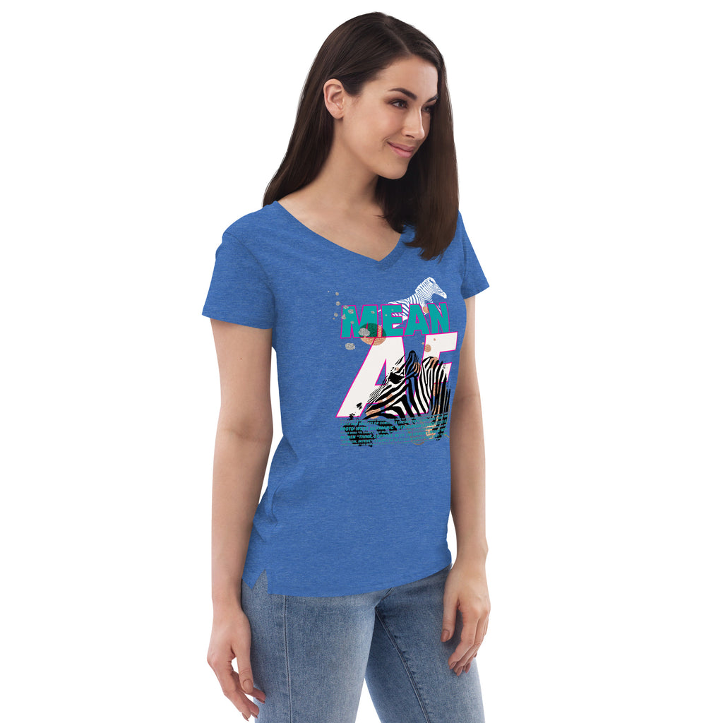 MEAN AF Women’s recycled v-neck t-shirt