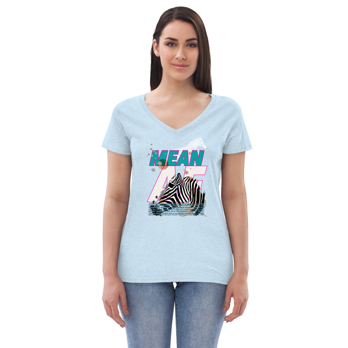 MEAN AF Women’s recycled v-neck t-shirt
