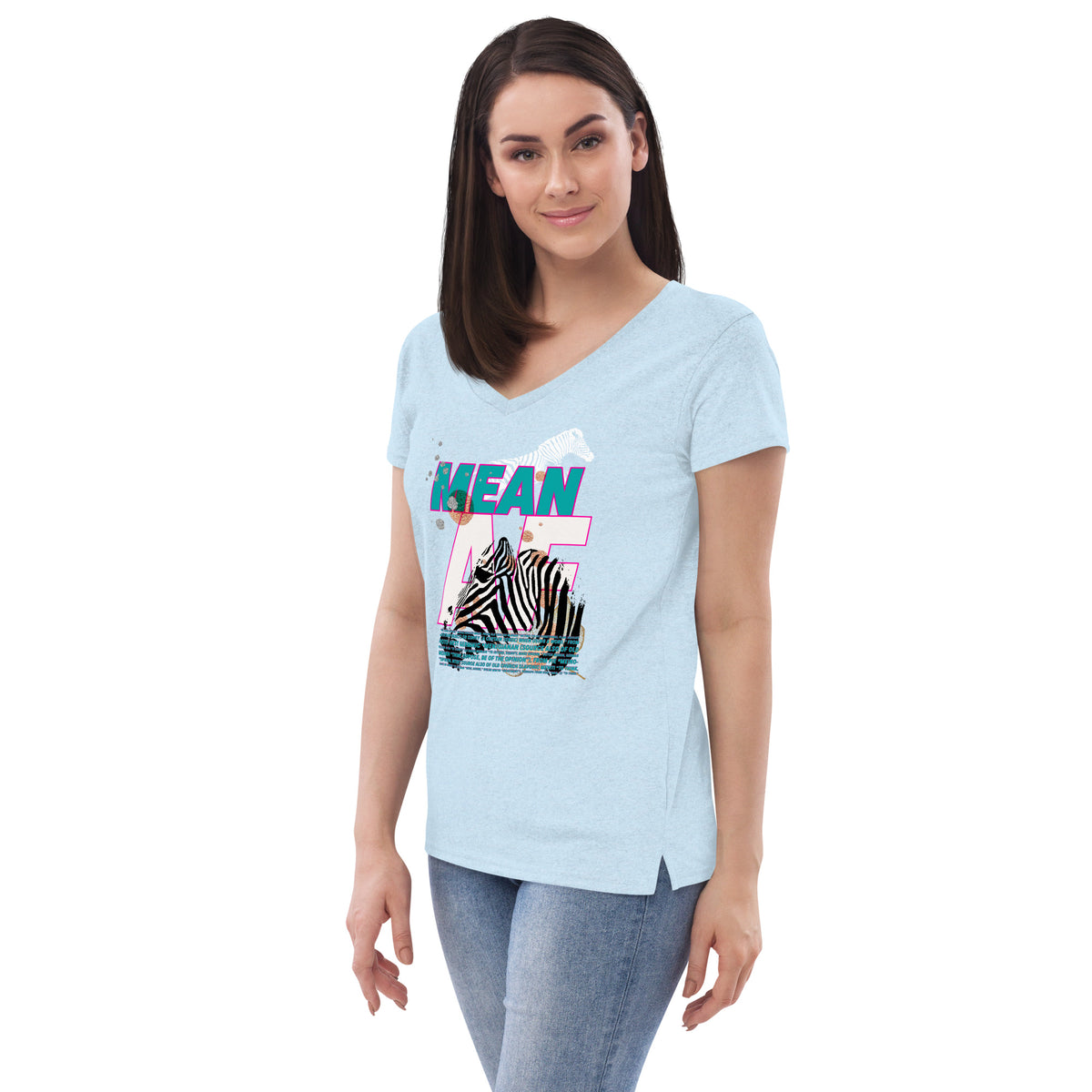 MEAN AF Women’s recycled v-neck t-shirt