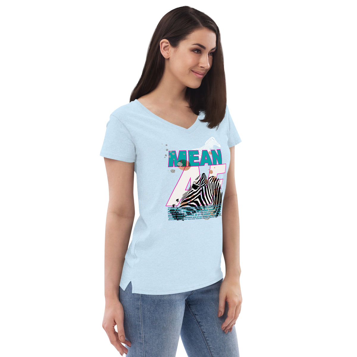MEAN AF Women’s recycled v-neck t-shirt