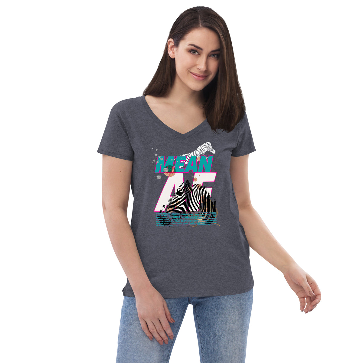 MEAN AF Women’s recycled v-neck t-shirt