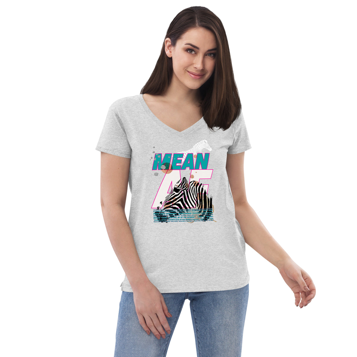 MEAN AF Women’s recycled v-neck t-shirt