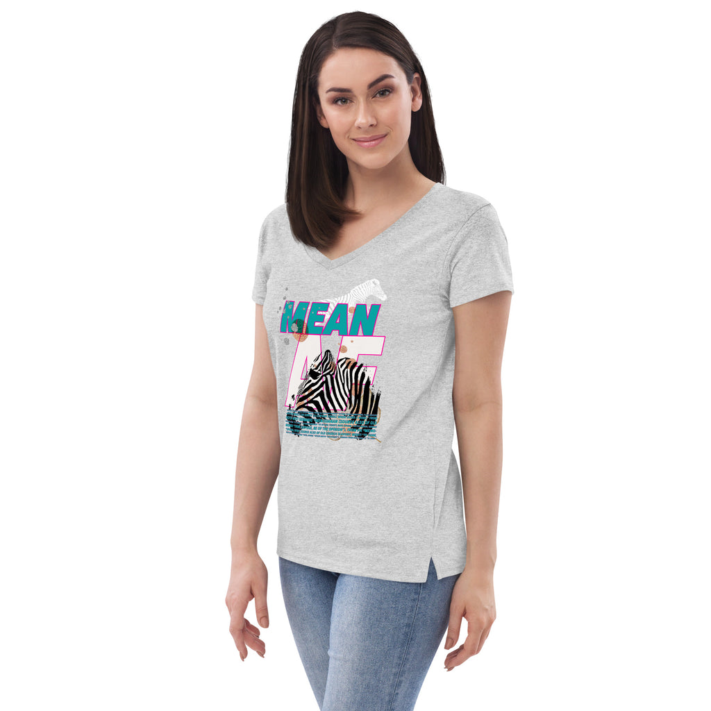 MEAN AF Women’s recycled v-neck t-shirt