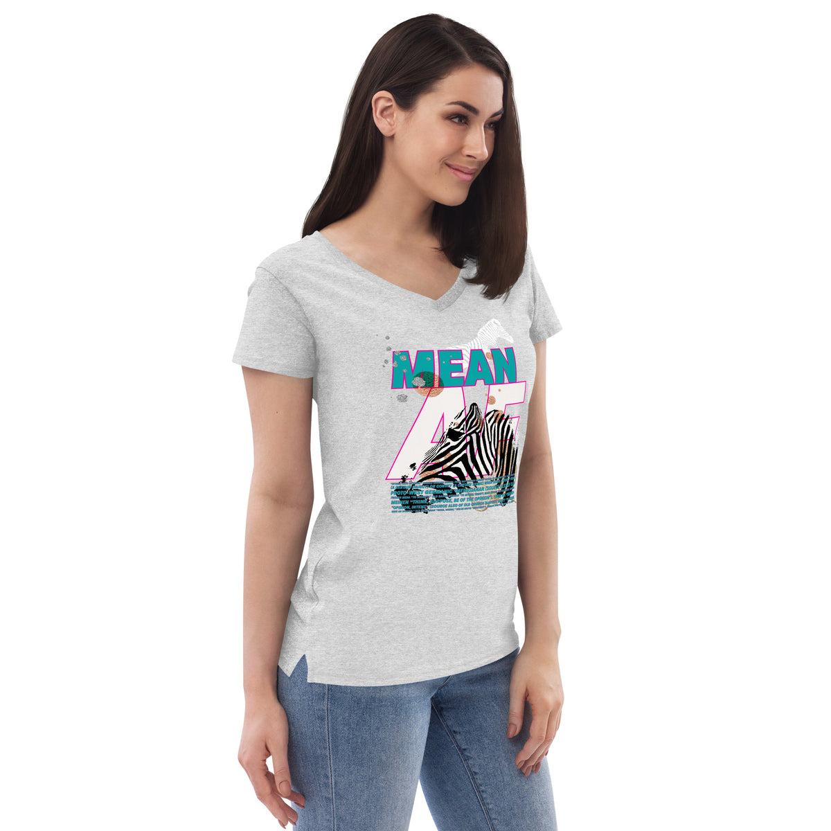 MEAN AF Women’s recycled v-neck t-shirt