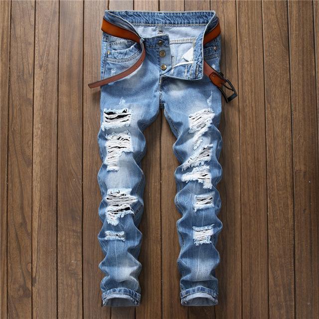 Men Ripped Jeans Pants - Commercial Universe Boutique 