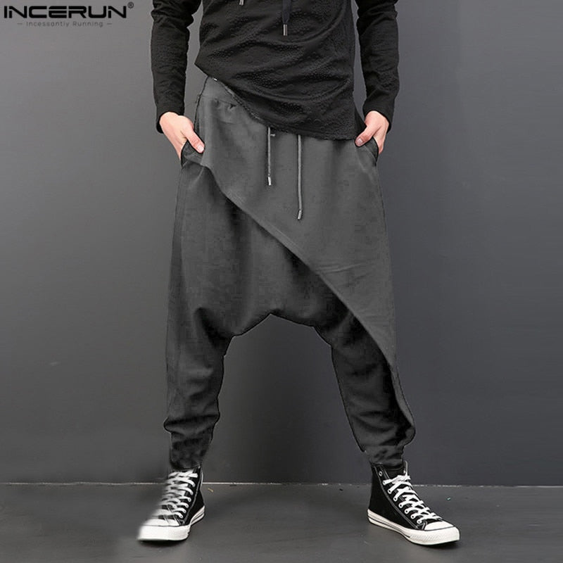 Casual Wear Loose Pants Draw String Baggy Dancing Crotch Trousers - Commercial Universe Boutique 