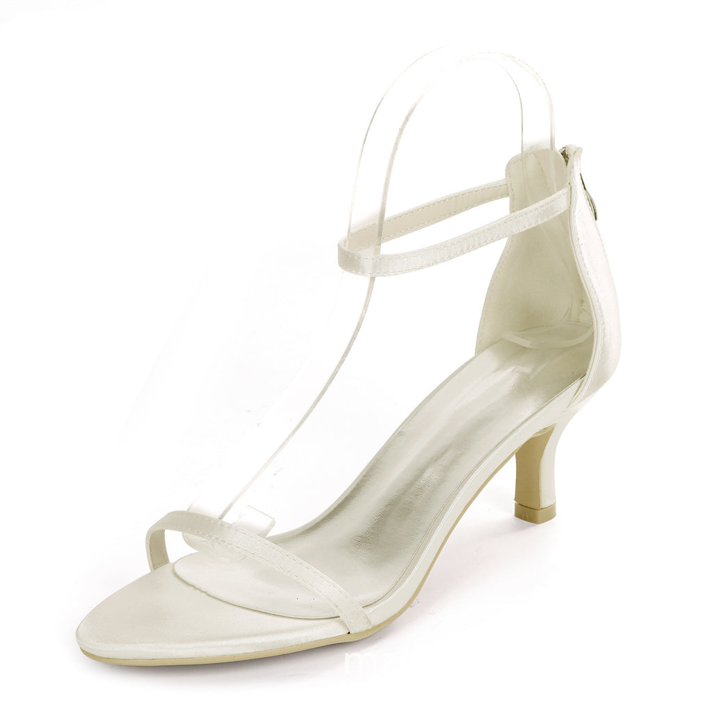 Satin-Colored Women S Shoes With One Strip Sandals