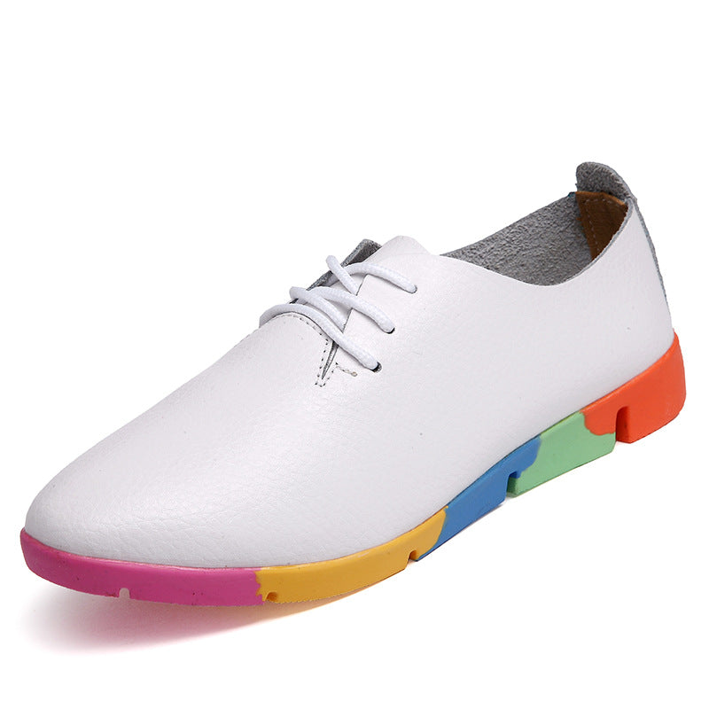 Pointed Shoes Women Leather White Shoes Women Nurse Shoes Casual Shoes Wholesale Specials - Commercial Universe Boutique 