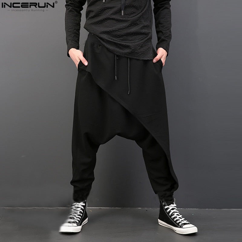 Casual Wear Loose Pants Draw String Baggy Dancing Crotch Trousers - Commercial Universe Boutique 