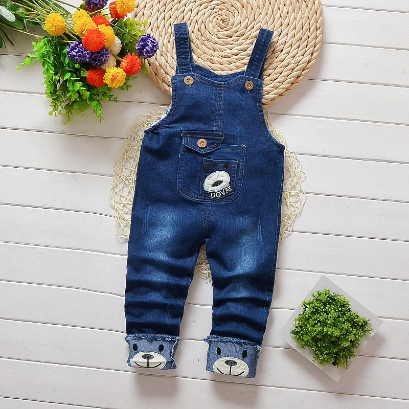 Toddler Infant Boys Long Pants Denim Overalls Dungarees - Commercial Universe Boutique 