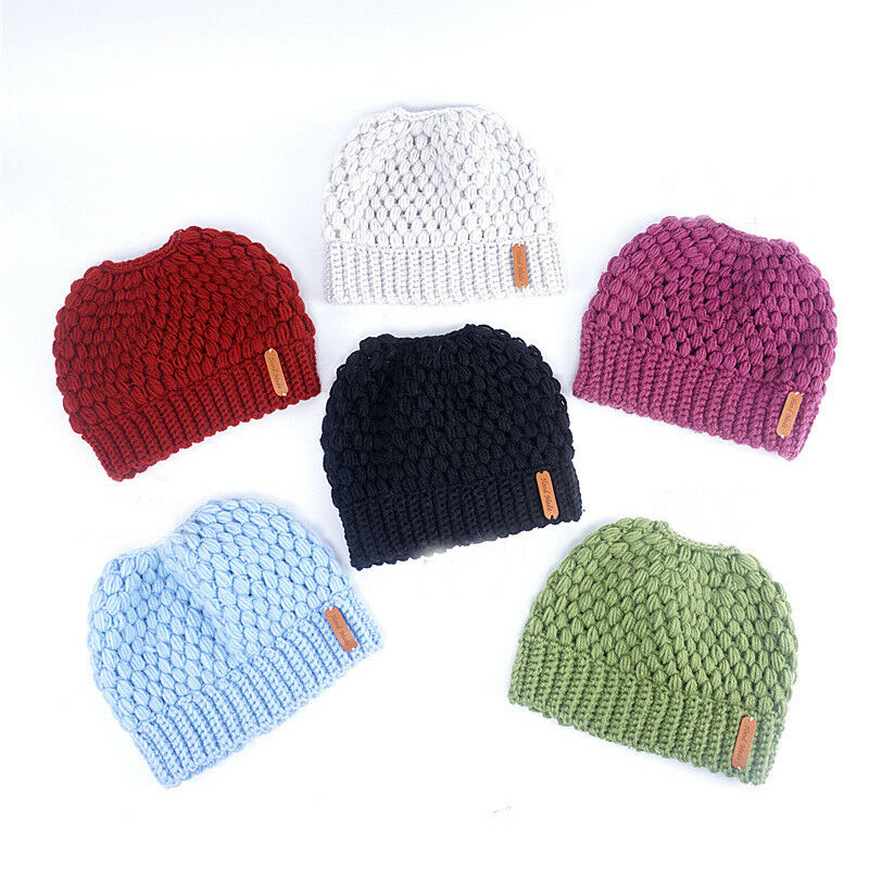 Winter Knitted Women's Ponytail Hats - Commercial Universe Boutique 