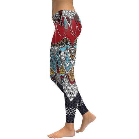 Mermaid Tribal Yoga Workout Leggings