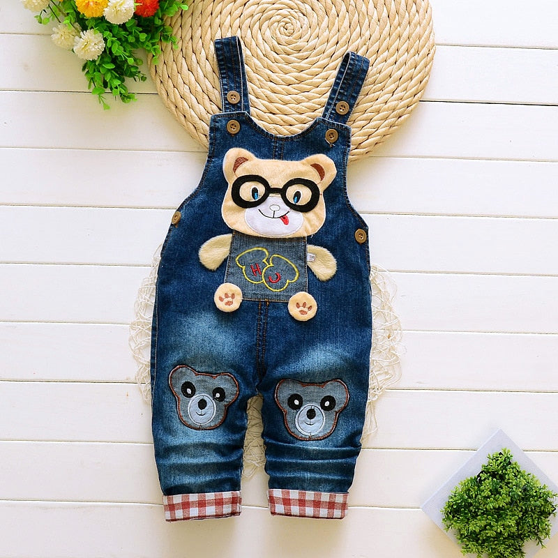 Toddler Infant Boys Long Pants Denim Overalls Dungarees - Commercial Universe Boutique 