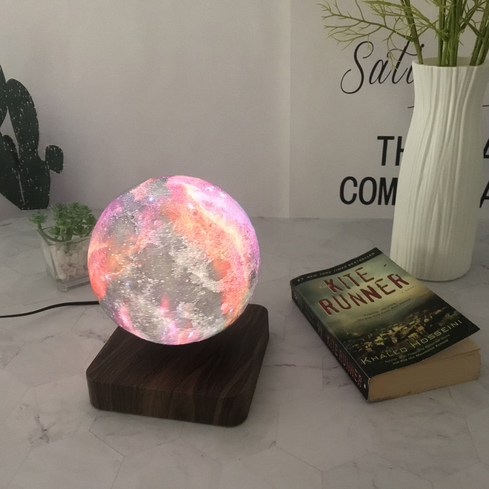 Levitating Galaxy Moon Table Lamp - Commercial Universe Boutique 