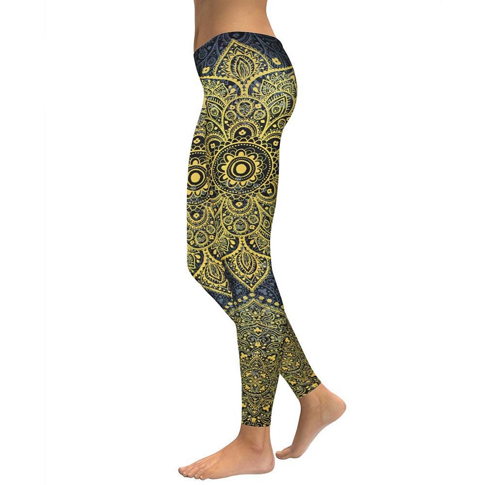 Yellow Gold Mandala Yoga/Workout Leggings