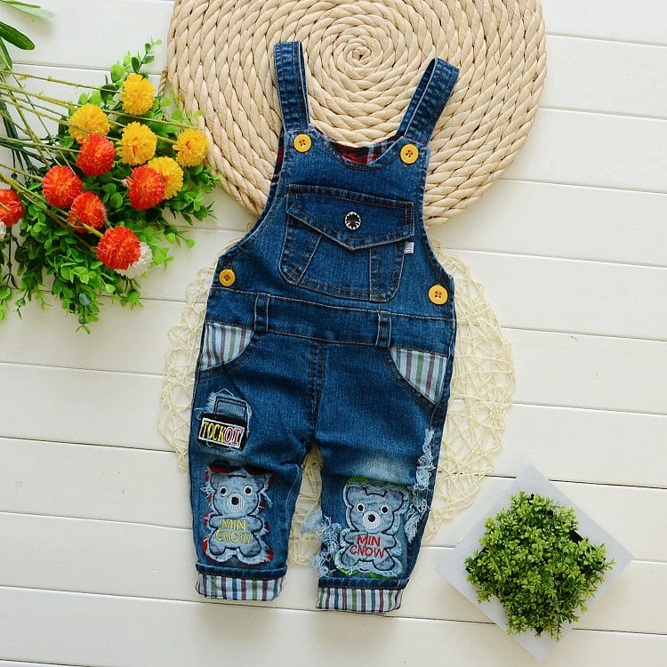 Toddler Infant Boys Long Pants Denim Overalls Dungarees - Commercial Universe Boutique 