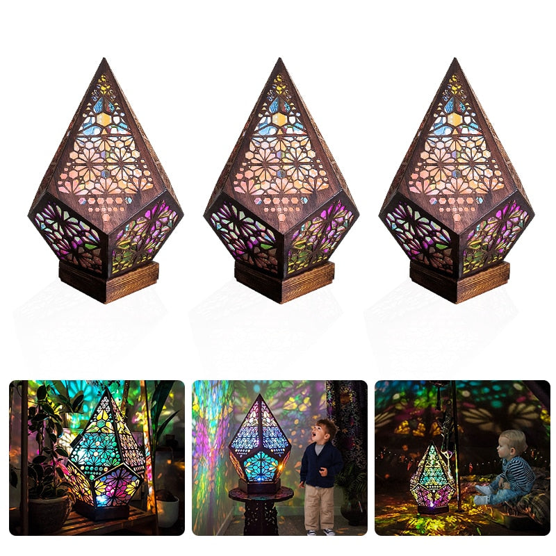 Wooden  LED Projection Night Lamp - Commercial Universe Boutique 