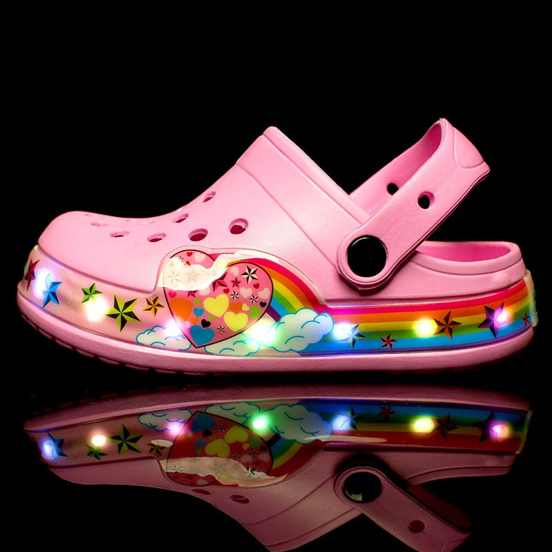 Children Cute Boys Girls Cartoon Cave Shoes Sandals LED - Commercial Universe Boutique 