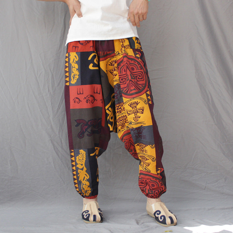 Big Crotch Floor Pants, Loose Thai Pants, Lantern Pants, Big Size Harem Pants - Commercial Universe Boutique 