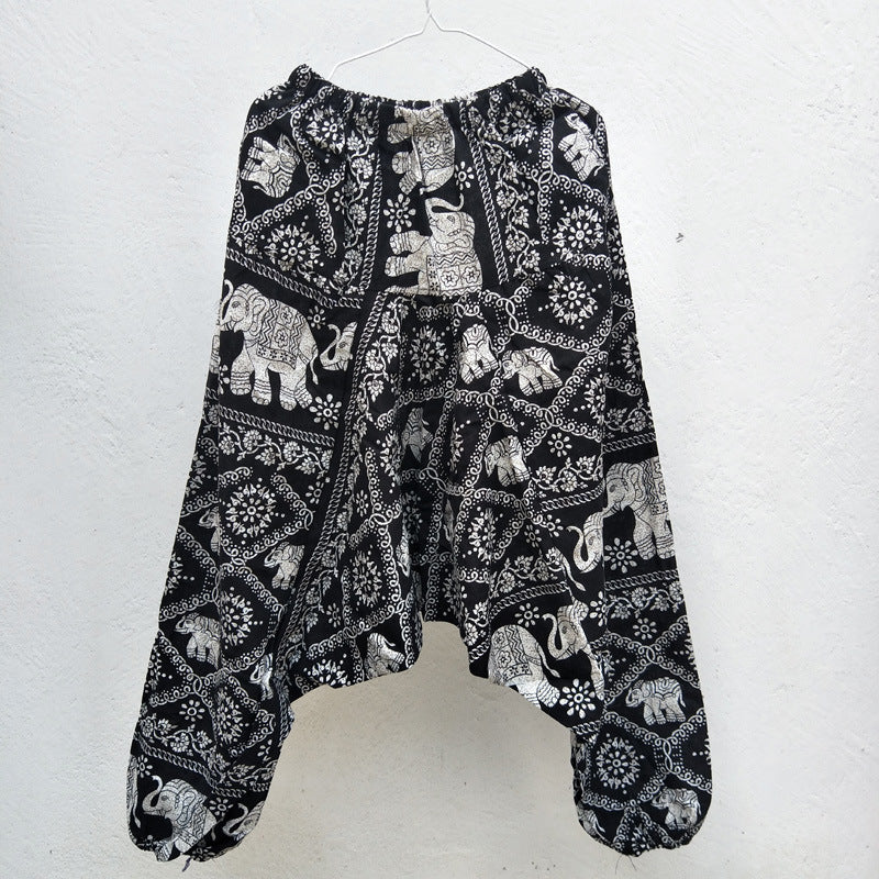 Big Crotch Floor Pants, Loose Thai Pants, Lantern Pants, Big Size Harem Pants - Commercial Universe Boutique 