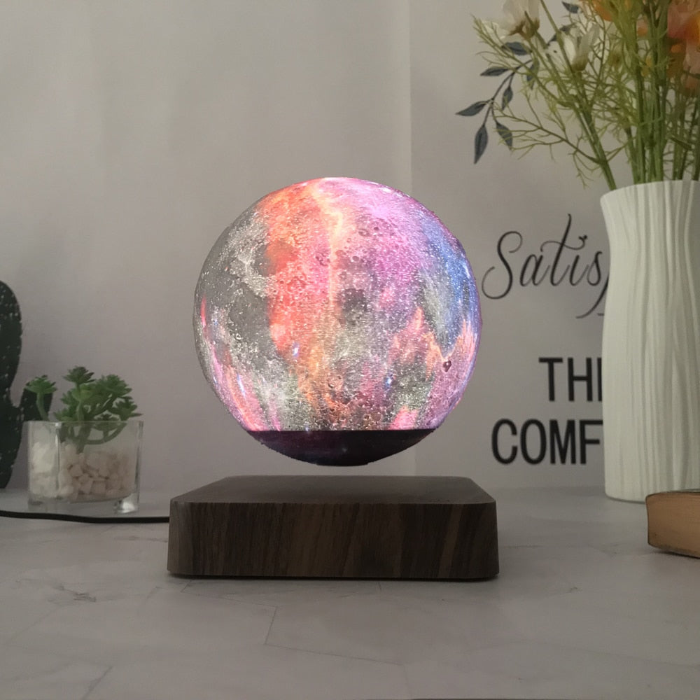 Levitating Galaxy Moon Table Lamp - Commercial Universe Boutique 