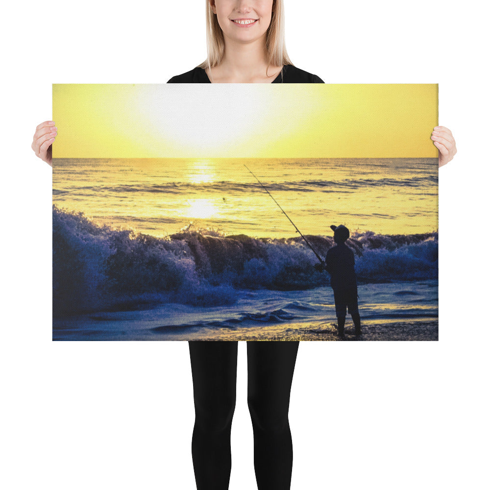 Fresh Catch Blue Photography Canvas - Commercial Universe Boutique 