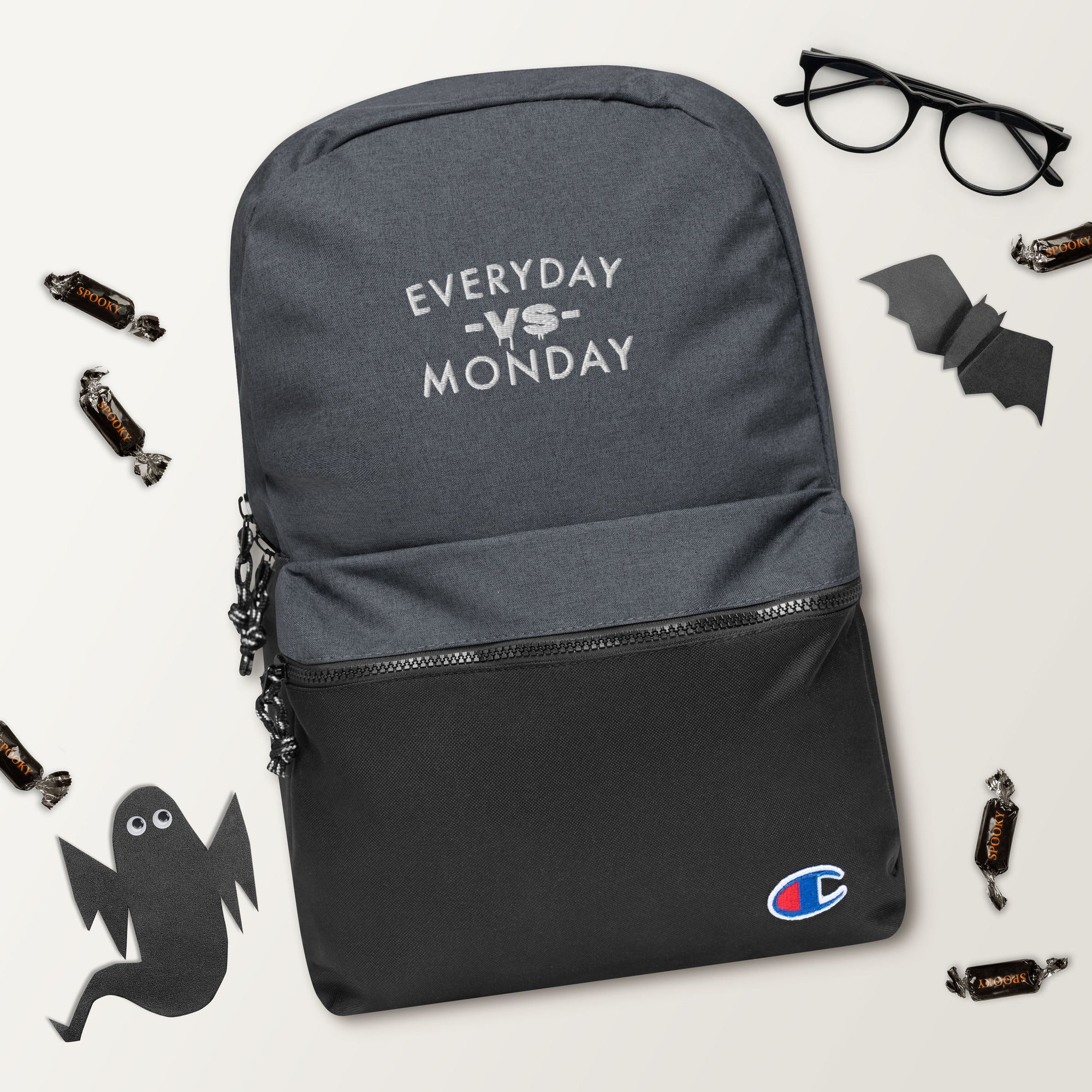 Everyday vs Monday Embroidered Champion Backpack