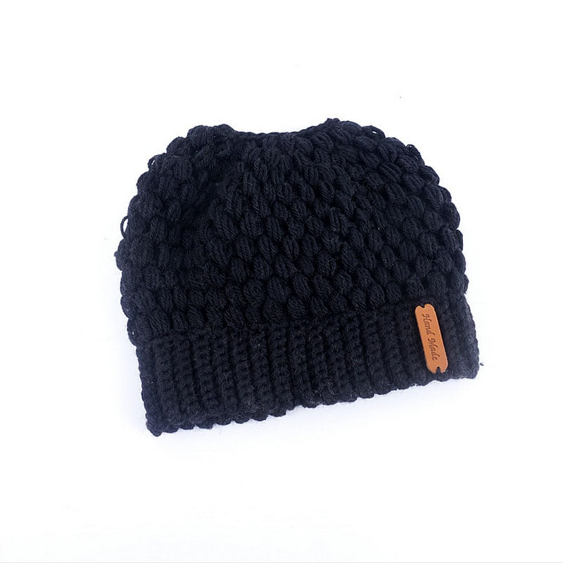 Winter Knitted Women's Ponytail Hats - Commercial Universe Boutique 