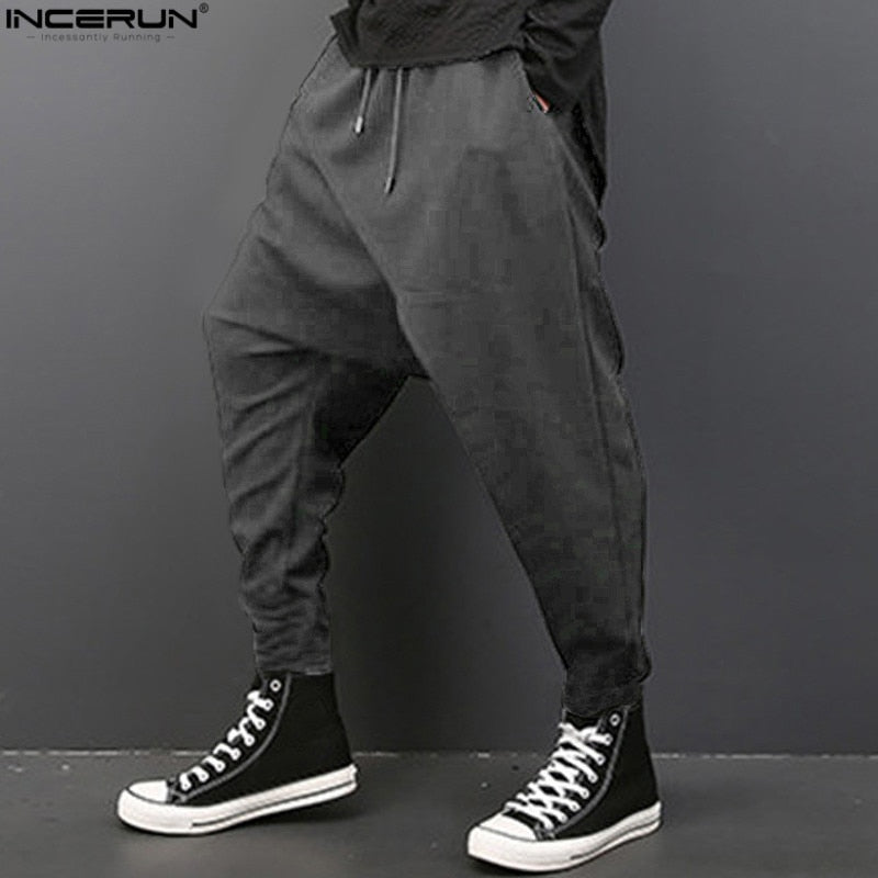 Casual Wear Loose Pants Draw String Baggy Dancing Crotch Trousers - Commercial Universe Boutique 